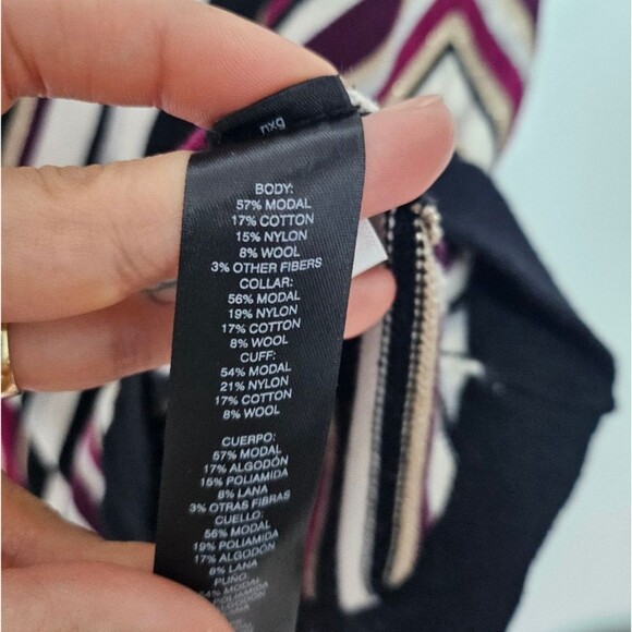 White House Black Market Cowl Neck Metallic Gold Burgundy Wool Blend Sweater XS - Picture 8 of 11